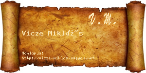 Vicze Miklós névjegykártya