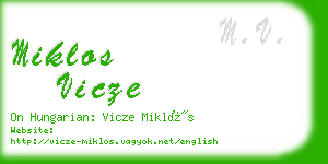 miklos vicze business card